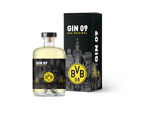 BVB Gin 09 das Original | mit hochwertiger Geschenkverpackung | 500ml Einzelflasche | 43% vol | ausgezeichneter Gin des BVB 09 | hochwertiger Gin | Geschenkidee für echte Borussia Dortmund Fans von WeiLa