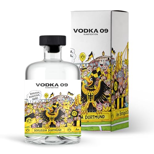 BVB Vodka 09 - Das Original | mit hochwertiger Geschenkverpackung | 500ml Einzelflasche | 38% Vol. | hochwertiger Vodka | Geschenkidee für echte BVB Fans von WeiLa
