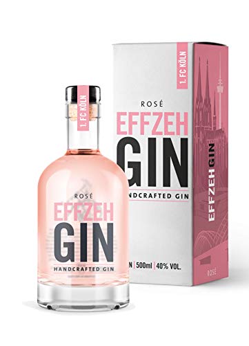 Rosé EFFZEH Gin | mit hochwertiger Geschenkverpackung | Handcrafted Gin | 500ml Einzelflasche | 42% vol | 1. FC Köln | Geschenkidee für echte FC Köln Fans von WeiLa