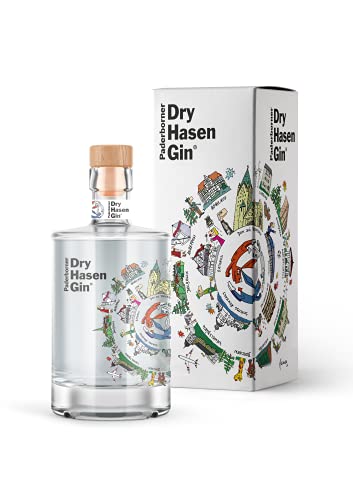 Dry Hasen Gin by Herman Reichold | mit hochwertiger Geschenkverpackung | 500ml Einzelflasche | 42% Vol. | Handcrafted Gin | für Paderborn Liebhaber & Fans von WeiLa