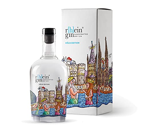 R[h]eingin Tilly Köln Edition | mit hochwertiger Geschenkverpackung | 500ml Einzelflasche | 46% vol | Handcrafted Dry Gin | hochwertiger Gin |Geschenkidee für Köln Liebhaber von WeiLa