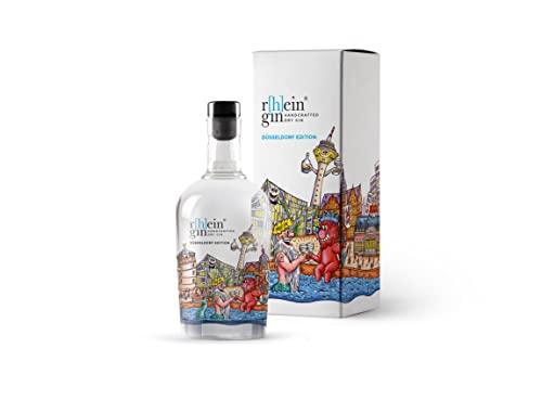 R[h]eingin Tilly Düsseldorf Edition | mit hochwertiger Geschenkverpackung | 500ml Einzelflasche | 46% vol | Handcrafted Dry Gin | hochwertiger Gin | Geschenkidee für Düsseldorf Liebhaber von WeiLa