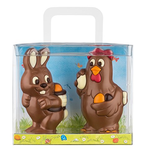 Weibler Confiserie Hase u. Huhn Geschenkpackung 150g Edelvollmilch Schokolade von Weibler