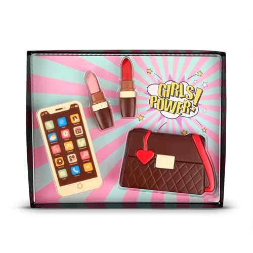 Weibler Geschenkpackung Girl Set, Schokoladenfiguren Handy, Lippenstifte & Handtasche – 135g Edelvollmilch-Schokolade, Kreatives Schokoladen-Geschenk für Weihnachten, Geburtstag & Muttertag Weibler Geschenkpackung Girl Set, Schokoladenfiguren Handy, Lippenstifte & Handtasche – 135g Edelvollmilch-Schokolade, Kreatives Schokoladen-Geschenk für Weihnachten, Geburtstag & Muttertag von Weibler
