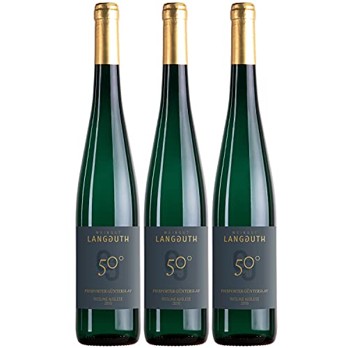 Weingut Ulrich Langguth 50° Piesporter Günterslay Riesling Auslese Weißwein Wein süß (3 Flaschen) von Weigut Ulrich Langguth