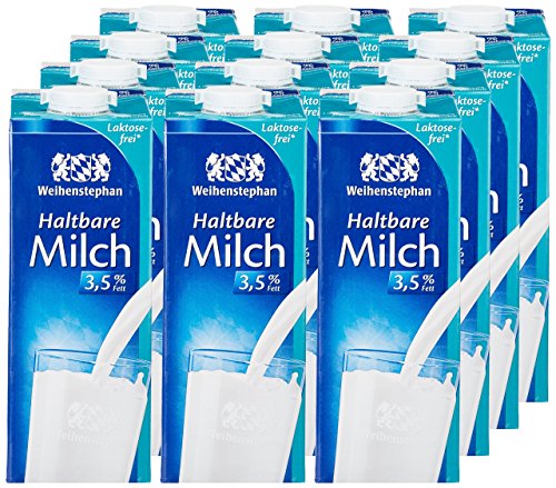 Weihenstephan Haltbare Milch Laktosefrei 3,5% , 12er Pack (12 x 1L) von Müller