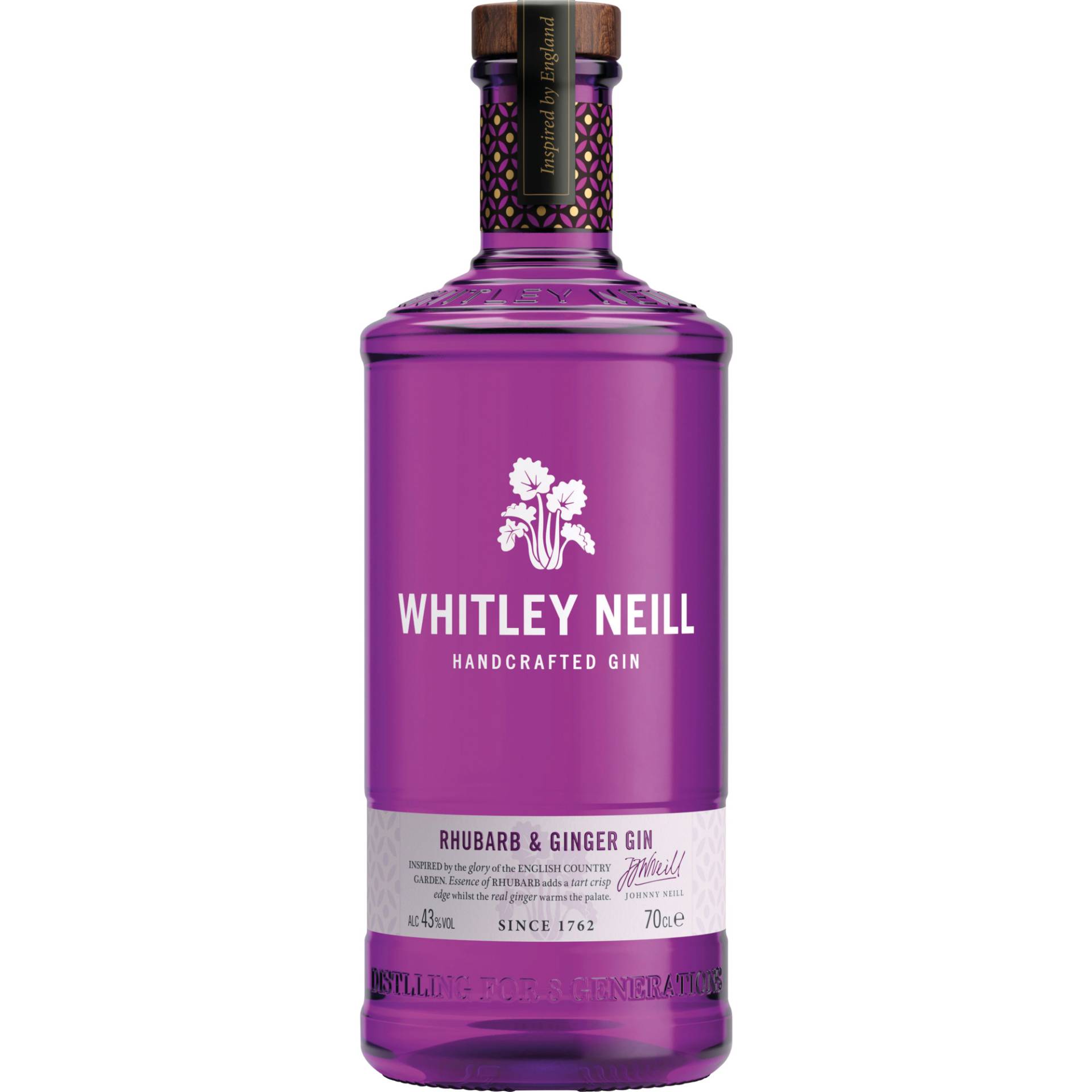 Whitley Neill Rhubarb & Ginger Gin, 0,7l, 43%, Spirituosen von Wein Wolf GmbH,53227,Bonn,Deutschland