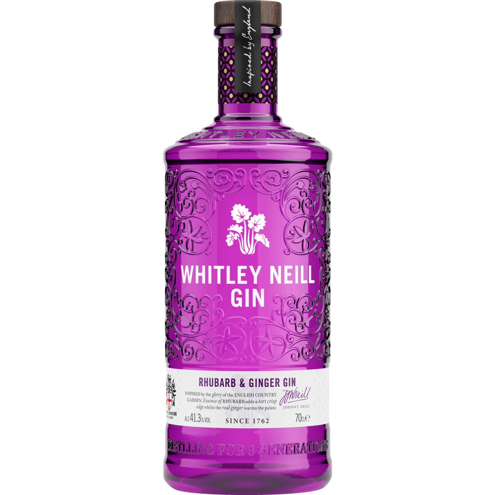 Whitley Neill Rhubarb & Ginger Gin, 0,7l, 43%, Spirituosen von Wein Wolf GmbH,53227,Bonn,Deutschland