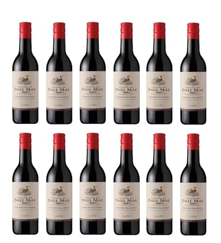 12x 0,187l - 2022er - Vignobles Paul Mas - Cabernet Sauvignon - Kleinflasche - Pays d'Oc I.G.P. - Frankreich - Rotwein trocken von Wein- und Genießerparadies