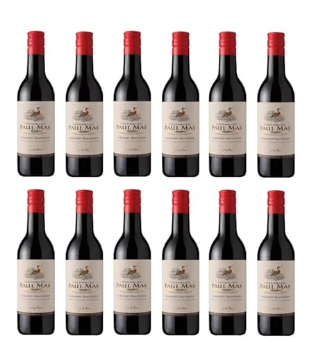 12x 0,187l - 2022er - Vignobles Paul Mas - Cabernet Sauvignon - Kleinflasche - Pays d'Oc I.G.P. - Frankreich - Rotwein trocken von Wein- und Genießerparadies