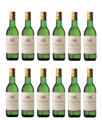 12x 0,187l - 2022er - Vignobles Paul Mas - Chardonnay - Kleinflasche - Pays d'Oc I.G.P. - Frankreich - Weißwein trocken von Wein- und Genießerparadies