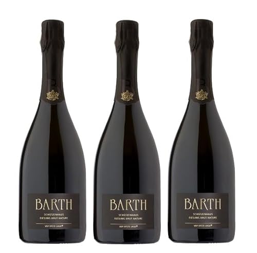 3x 0,75l - 2017er - Wein- und Sektgut Barth - Schützenhaus - Riesling-Sekt - brut nature - VDP.Erste Lage - Sekt Rheingau - Deutschland - Schaumwein brut von Wein- und Sektgut Barth