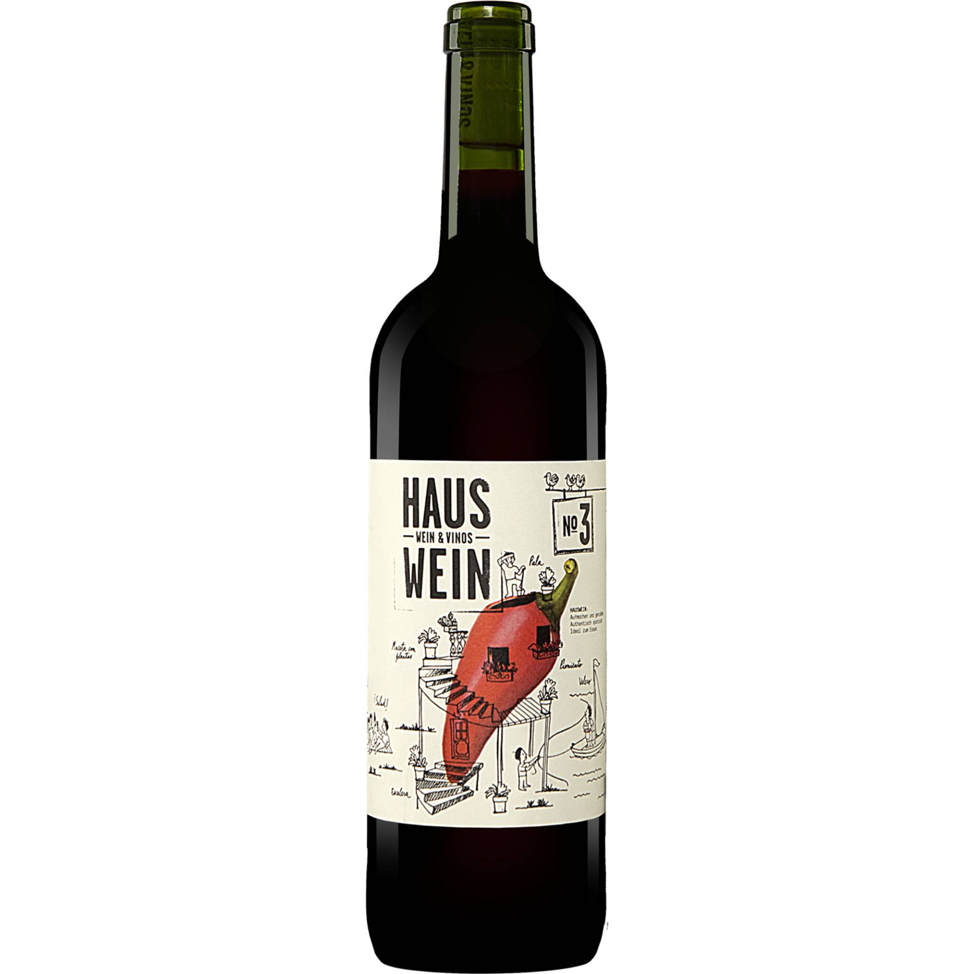 Hauswein Nr. 3  0.75L 14% Vol. Rotwein Trocken aus Spanien von Wein & Vinos - Hauswein
