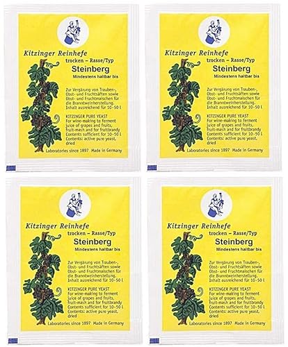 4er Pack Steinberg Trockenhefe von Arauner Kitzinger - Weinhefe | Reinhefe | Wein selber machen 4er Pack Steinberg Trockenhefe von Arauner Kitzinger - Weinhefe | Reinhefe | Wein selber machen von Wein