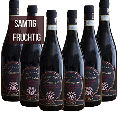 Pegrandi Amarone Classico della Valpolicella DOCG 2018 | 6er Paket | Rotwein trocken | Italienischer Wein | 0,75l von WeinDaheim