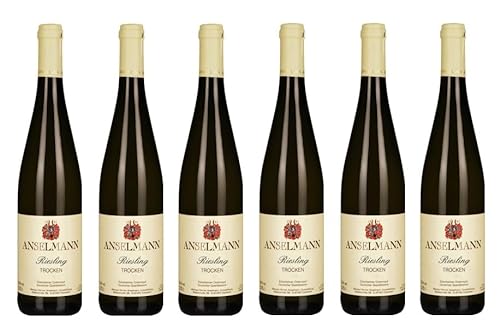 6x 0,75l - 2022er - Weingut Anselmann - Riesling - Qualitätswein Pfalz - Deutschland - Weißwein trocken von Weingut Anselmann
