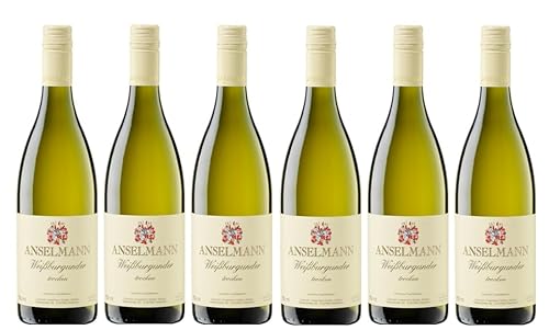 6x 0,75l - 2022er - Weingut Anselmann - Weißburgunder - Qualitätswein Pfalz - Deutschland - Weißwein trocken von Weingut Anselmann