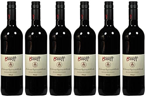 6x Saint Laurent Rotwein halbtrocken 2023 - Weingut Bosch, Pfalz - Rotwein von Weingut Bosch