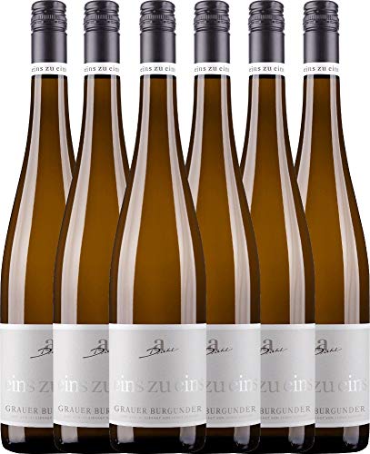 Grauer Burgunder eins zu eins Kabinett von A. Diehl - Weißwein 6 x 0,75l VINELLO - 6er - Weinpaket inkl. kostenlosem VINELLO.weinausgießer von Weingut Diehl