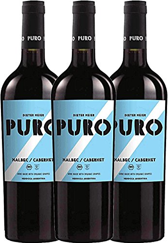 3er Paket - Puro Malbec Cabernet 2017 - Dieter Meier | trockener Rotwein | argentinischer Biowein aus Mendoza | 3 x 0,75 Liter 3er Paket - Puro Malbec Cabernet 2017 - Dieter Meier | trockener Rotwein | argentinischer Biowein aus Mendoza | 3 x 0,75 Liter von Weingut Dieter Meier