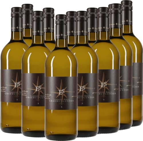 Grauburgunder trocken 1,0 l - Ellermann-Spiegel Weißwein 12 x 1l VINELLO - 12 x Weinpaket inkl. kostenlosem VINELLO.weinausgießer von Weingut Ellermann-Spiegel