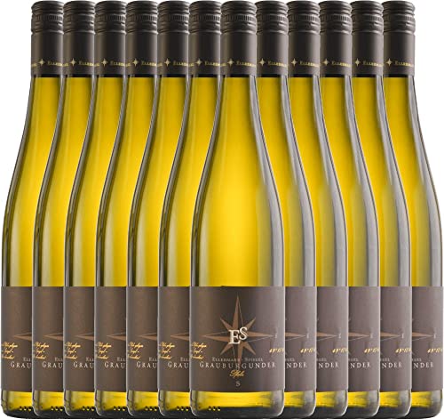 Grauburgunder trocken von Ellermann-Spiegel - Weißwein 12 x 0,75l VINELLO - 12er - Weinpaket inkl. kostenlosem VINELLO.weinausgießer von Weingut Ellermann-Spiegel