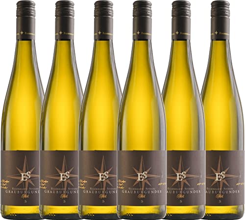 Grauburgunder trocken von Ellermann-Spiegel - Weißwein 6 x 0,75l VINELLO - 6er - Weinpaket inkl. kostenlosem VINELLO.weinausgießer von Weingut Ellermann-Spiegel