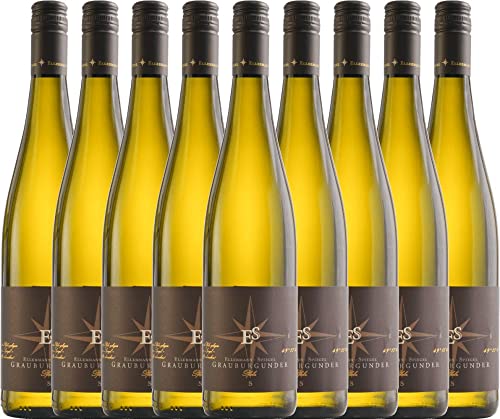 Grauburgunder trocken von Ellermann-Spiegel - Weißwein 9 x 0,75l VINELLO - 9er - Weinpaket inkl. kostenlosem VINELLO.weinausgießer von Weingut Ellermann-Spiegel
