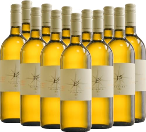 Kerner feinherb 1,0 l - Ellermann-Spiegel - Weißwein 12 x 0,75l VINELLO - 12er - Weinpaket inkl. kostenlosem VINELLO.weinausgießer von Weingut Ellermann-Spiegel