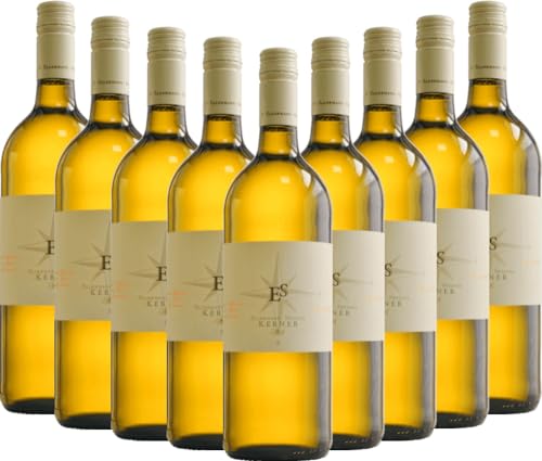 Kerner feinherb 1,0 l - Ellermann-Spiegel - Weißwein 9 x 0,75l VINELLO - 9er - Weinpaket inkl. kostenlosem VINELLO.weinausgießer von Weingut Ellermann-Spiegel