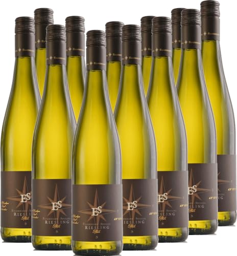 Riesling trocken - Ellermann-Spiegel Weißwein 12 x 0,75l VINELLO - 12 x Weinpaket inkl. kostenlosem VINELLO.weinausgießer von Weingut Ellermann-Spiegel