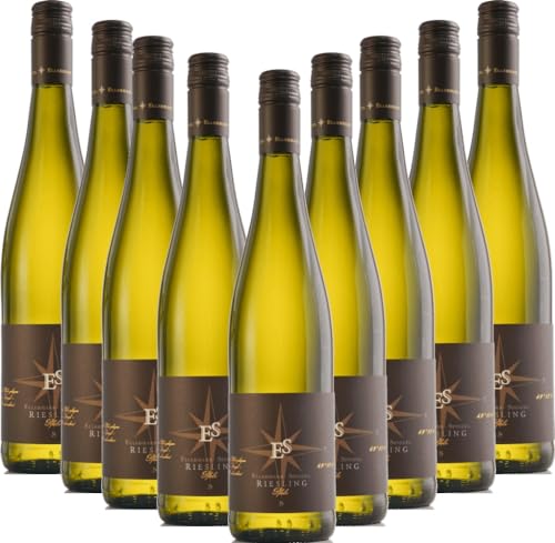 Riesling trocken - Ellermann-Spiegel Weißwein 9 x 0,75l VINELLO - 9 x Weinpaket inkl. kostenlosem VINELLO.weinausgießer von Weingut Ellermann-Spiegel