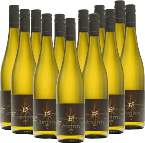 Scheurebe trocken Ellermann-Spiegel Weißwein 12 x 0,75l VINELLO - 12 x Weinpaket inkl. kostenlosem VINELLO.weinausgießer von Weingut Ellermann-Spiegel