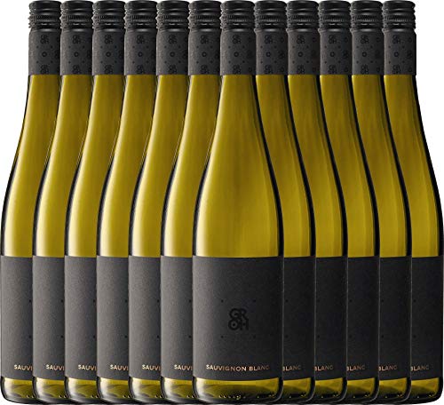 VINELLO 12er Weinpaket Weißwein - Sauvignon Blanc 2021 - Groh mit einem VINELLO.weinausgießer | 12 x 0,75 Liter von Weingut Groh