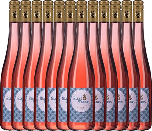 VINELLO 12er Weinpaket Rosé - Sissi & Franz liebliches Rosé 2021 - Weingut Hammel mit VINELLO.weinausgießer | 12 x 0,75 Liter von Weingut Hammel