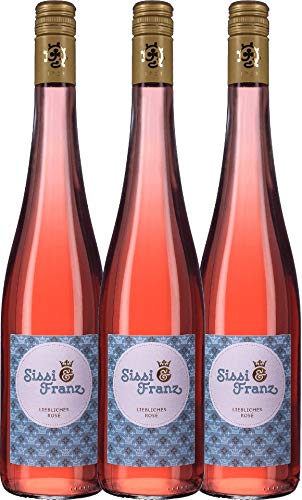 VINELLO 3er Weinpaket Rosé - Sissi & Franz liebliches Rosé 2021 - Weingut Hammel mit VINELLO.weinausgießer | 3 x 0,75 Liter von Weingut Hammel