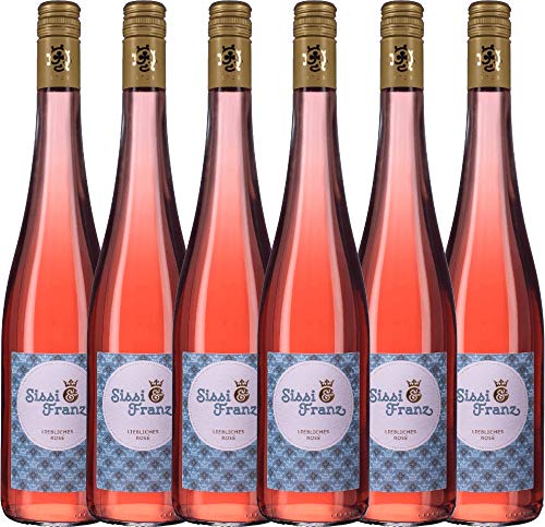 VINELLO 6er Weinpaket Rosé - Sissi & Franz liebliches Rosé 2021 - Weingut Hammel mit VINELLO.weinausgießer | 6 x 0,75 Liter von Weingut Hammel