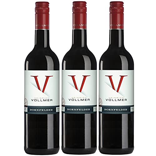 Vollmer Dornfelder QbA Rotwein Wein trocken Deutschland (3 Flaschen) von Weingut Heinrich Vollmer
