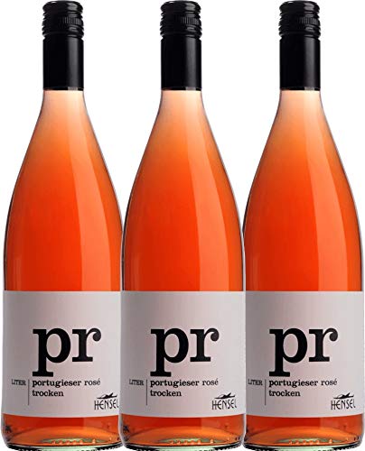 Portugieser Rosé trocken 1,0 l Thomas Hensel Roséwein 3 x 1l VINELLO - 3 x Weinpaket inkl. kostenlosem VINELLO.weinausgießer von Weingut Hensel