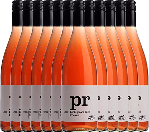 VINELLO 12er Weinpaket Rosé - Portugieser Rosé trocken 1,0 l 2021 - Thomas Hensel mit Weinausgießer | 12 x 1,00 Liter von Weingut Hensel