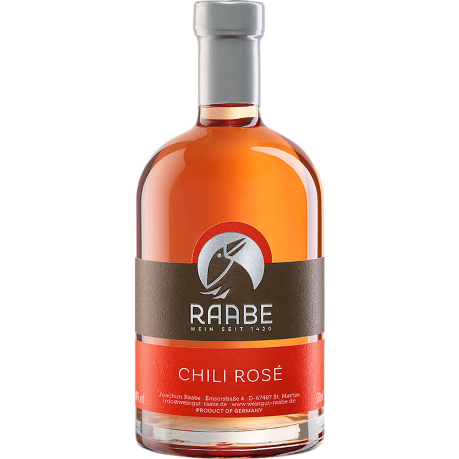Raabe´s Chili-Rosé Likör Pfälzer Geister, Deutschland, 0,5 L, 16 % Vol., Pfalz, Spirituosen Raabe´s Chili-Rosé Likör Pfälzer Geister, Deutschland, 0,5 L, 16 % Vol., Pfalz, Spirituosen von Weingut Joachim Raabe