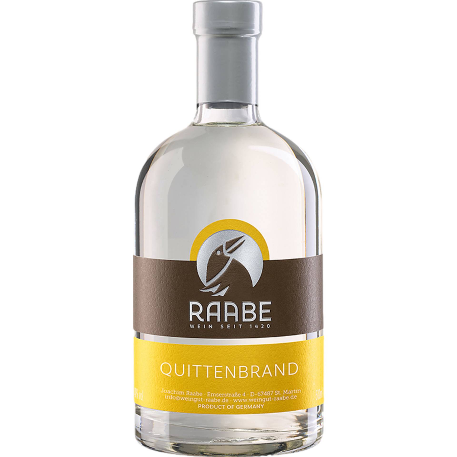 Raabe´s Quittenbrand Pfälzer Geister, Deutschland, 0,5 L, 38 % Vol., Pfalz, Spirituosen Raabe´s Quittenbrand Pfälzer Geister, Deutschland, 0,5 L, 38 % Vol., Pfalz, Spirituosen von Weingut Joachim Raabe