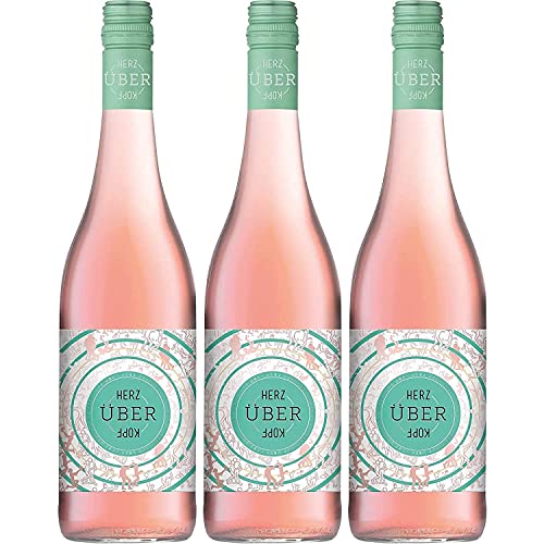 Josef Ambs Herz über Kopf Roséwein deutscher Rose Wein trocken Deutschland I Visando Paket (3 x 0,75l) von GREAT BRITISH TRADING LIMITED