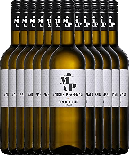 MP Grauburgunder von Markus Pfaffmann - Weißwein 12 x 0,75l VINELLO - 12er - Weinpaket inkl. kostenlosem VINELLO.weinausgießer von Weingut Karl Pfaffmann