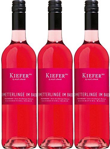 Schmetterlinge im Bauch - Kiefer - rosé - feinherb - 12,4%vol. - 3er Paket von Weingut Kiefer