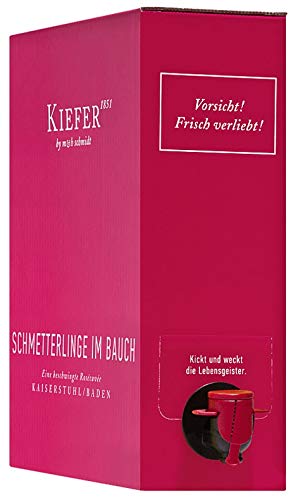 Schmetterlinge im Bauch Rosé 3,0 l Bag in Box Weinschlauch 2019 - Weingut Kiefer | halbtrockener Roséwein | deutscher Sommerwein aus Baden | 1 x 3,00 Liter von Weingut Kiefer