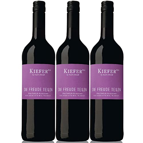 Weingut Kiefer Die Freude teilen QbA Rotwein Wein Cuvée Lieblich Deutschland I Visando Paket (3 x 0,75l) von Weingut Kiefer