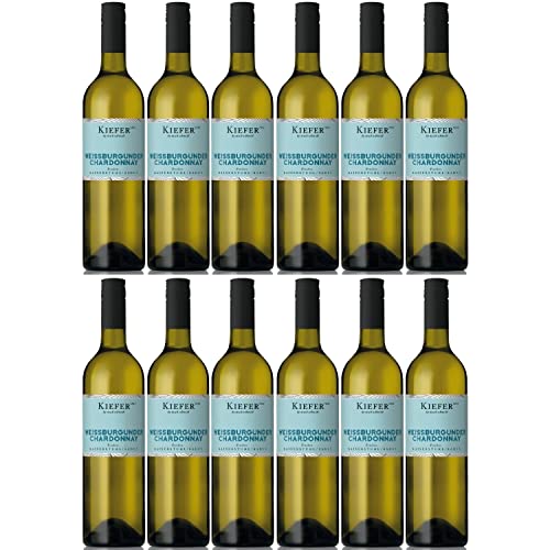 Weingut Kiefer Freche Kaiserstühler Weißburgunder Chardonnay Weißwein Wein Cuvée Trocken Deutschland I Visando Paket (12 x 0,75l) von Weingut Kiefer