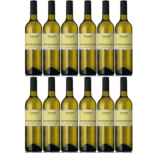 Weingut Kiefer Freche Kaiserstühler Weißburgunder QbA Weißwein Wein Feinherb Deutschland I Visando Paket (12 x 0,75l) von Weingut Kiefer