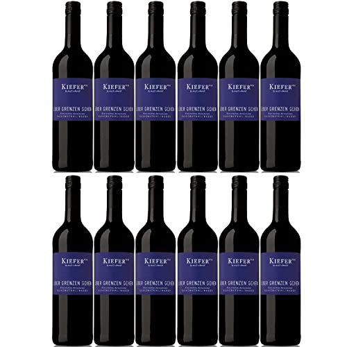 Weingut Kiefer Über Grenzen gehen QbA Rotwein Wein Cuvee Trocken Deutschland I Visando Paket (12 x 0,75l) von Weingut Kiefer